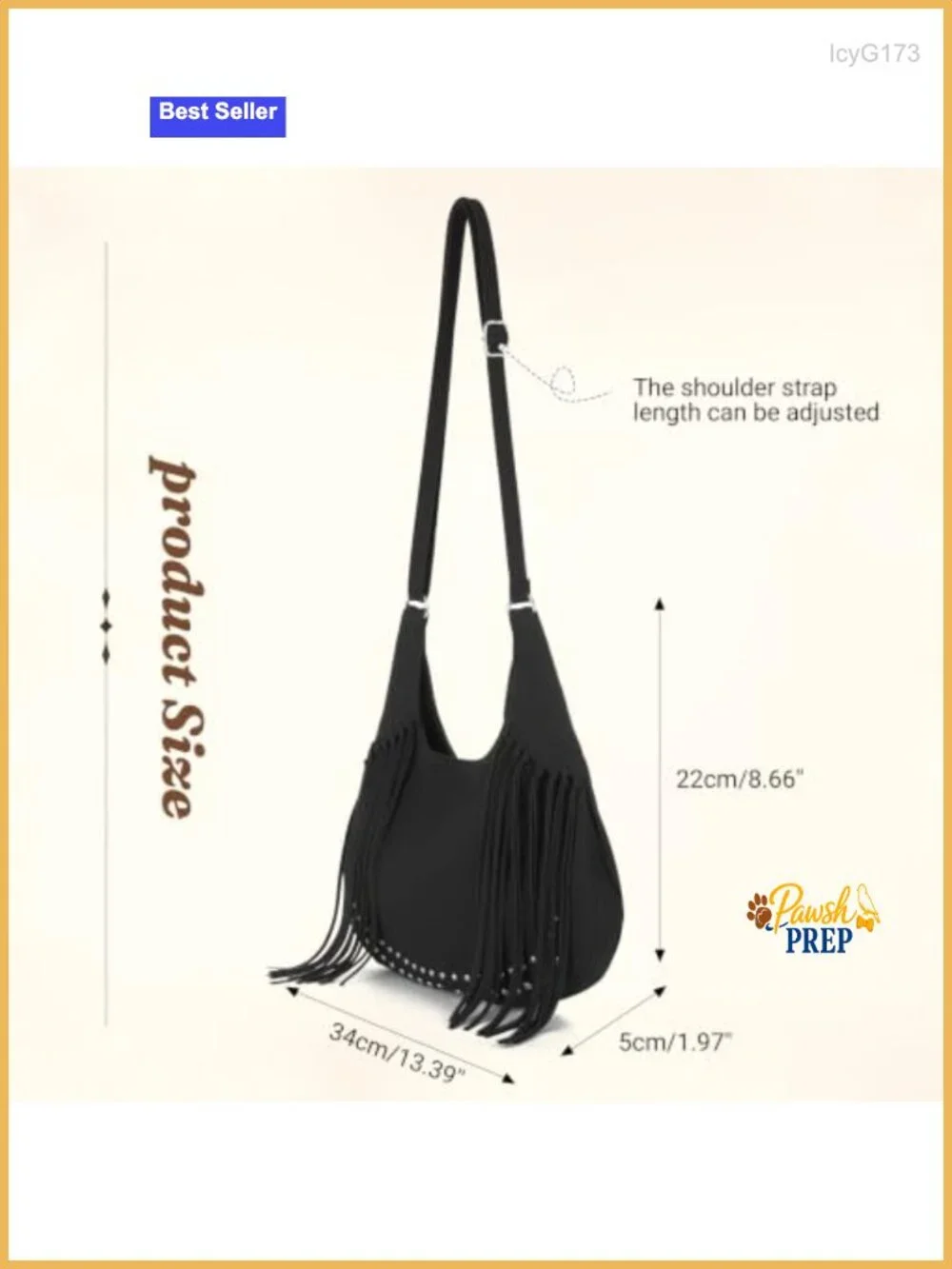 Fringe Hobo Bag Women Vintage Suede Crossbody Purse Boho Tassel Shoulder Bag